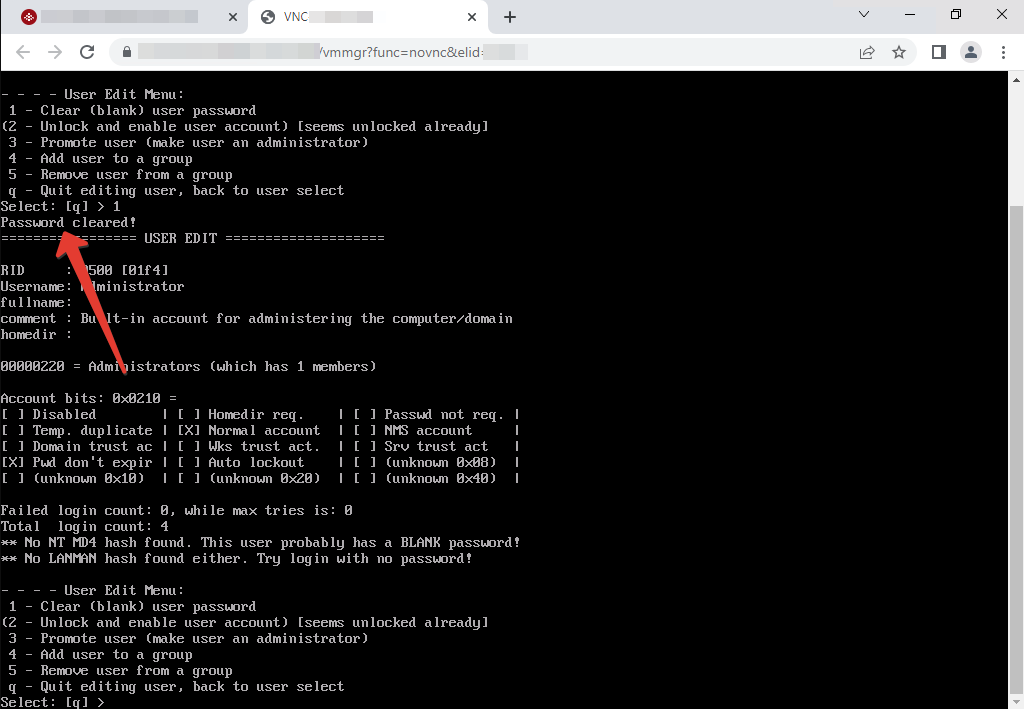 Как сбросить пароль пользователя в Windows Server