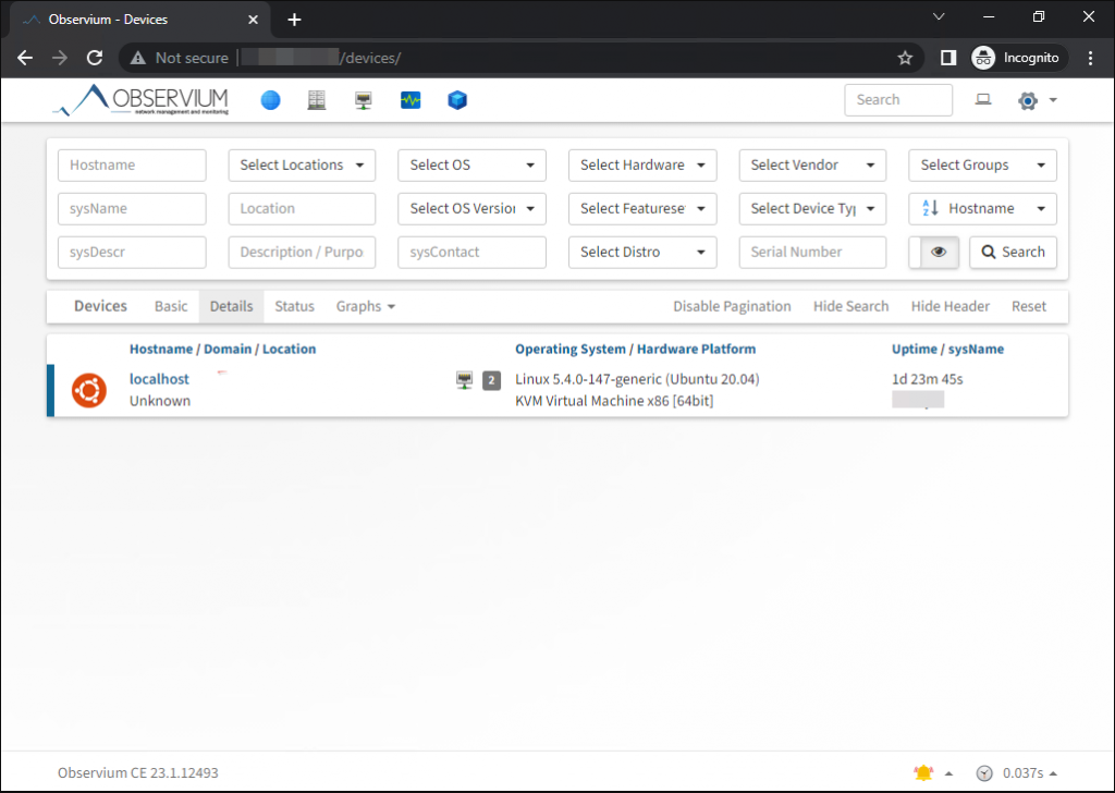 Установка мониторинга Observium на Ubuntu