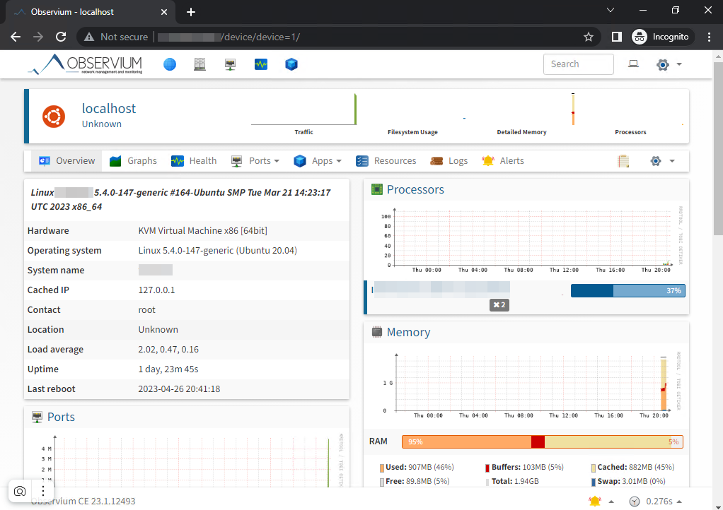 Установка мониторинга Observium на Ubuntu