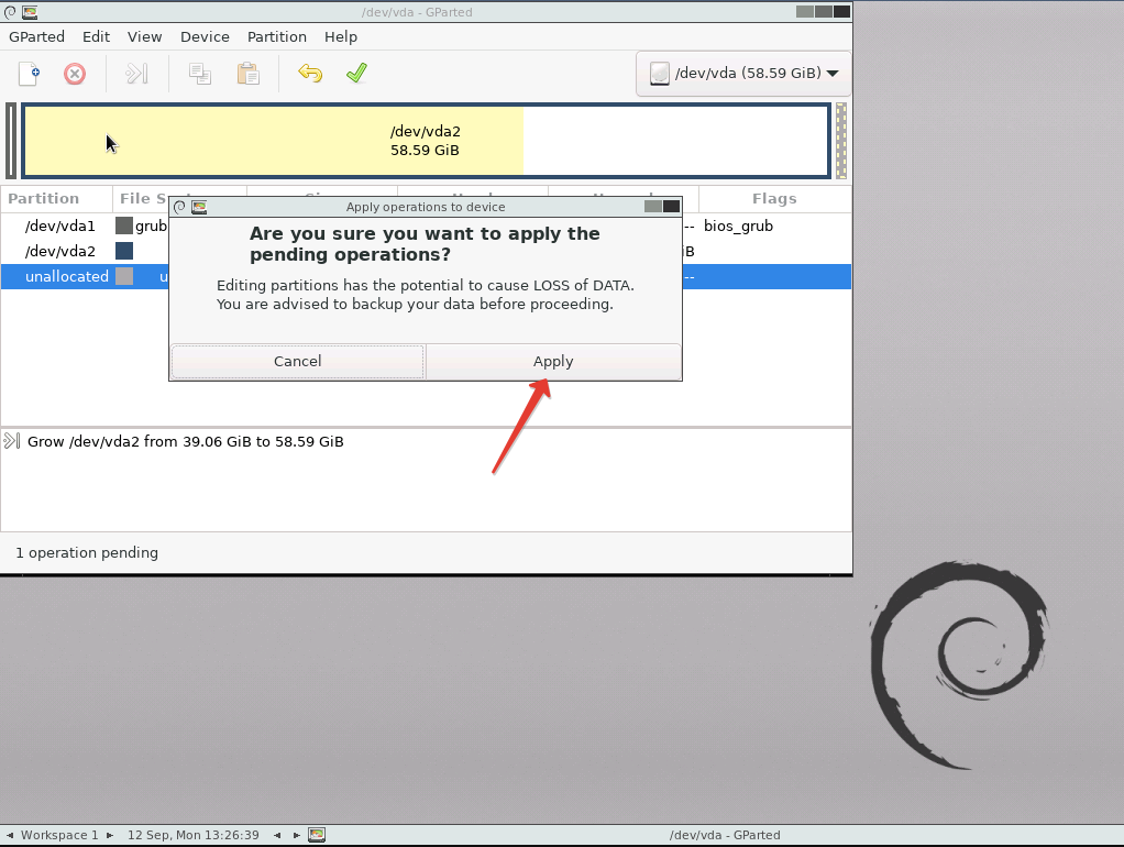 Увеличение диска на Linux при помощи gParted